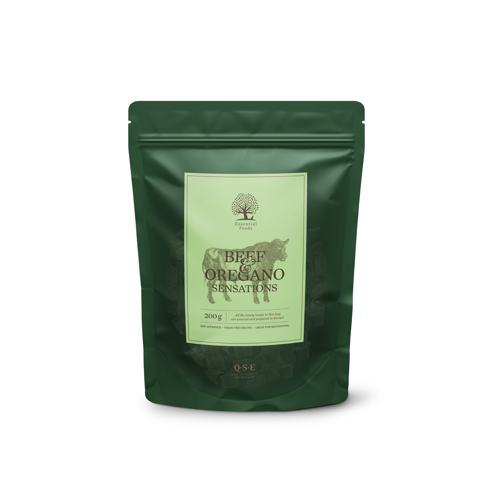 ESSENTIAL Liellopa gaļas gardumi ar Oregano 200g BEEF & OREGANO SENSATIONS