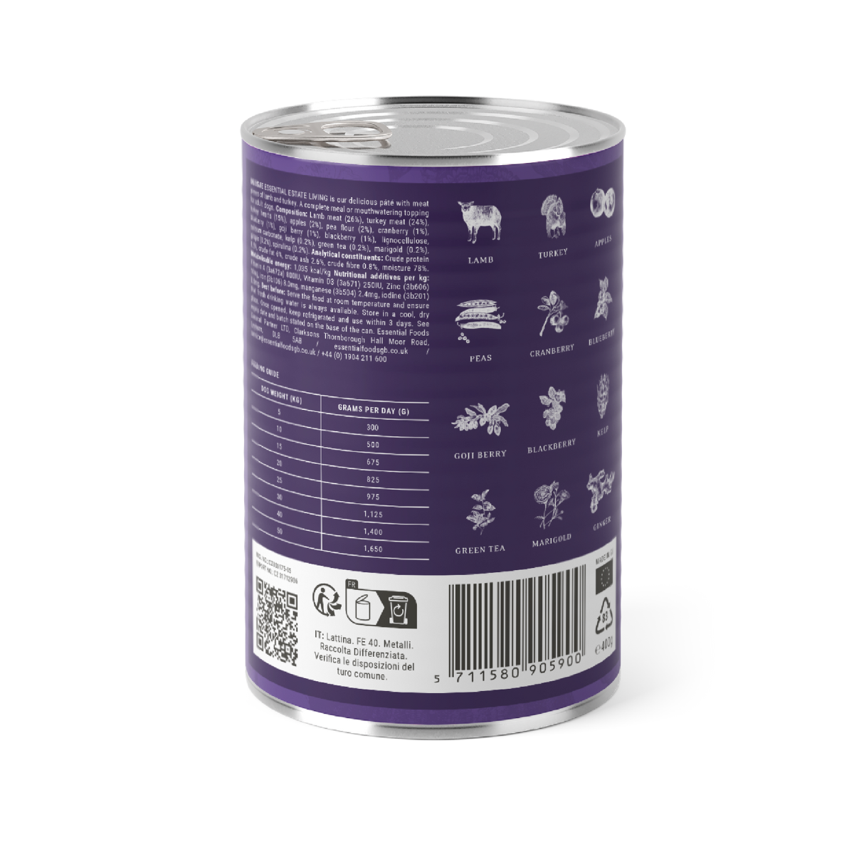 ESSENTIAL canned food for dogs with lamb and turkey meat ESTATE LIVING 400 g