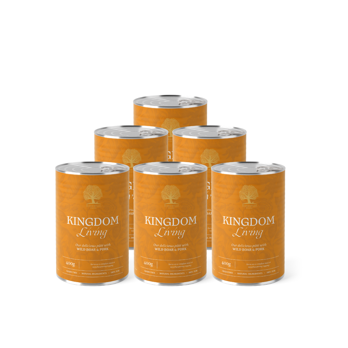ESSENTIAL canned food for dogs KINGDOM LIVING with wild boar and pork meat 400 g