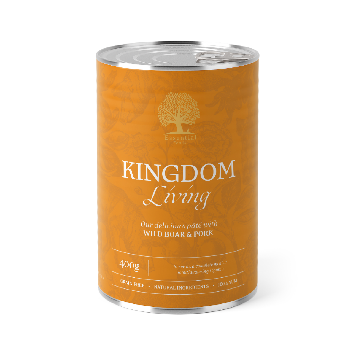 ESSENTIAL canned food for dogs KINGDOM LIVING with wild boar and pork meat 400 g