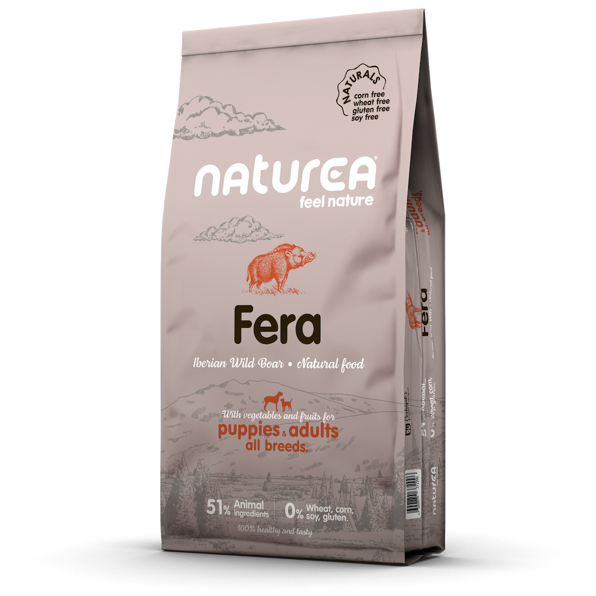 High-quality feed with wild boar meat for adult dogs Naturea Naturals