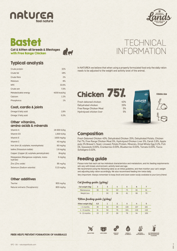 75% chicken meat High-quality feed with chicken meat for cats and kittens