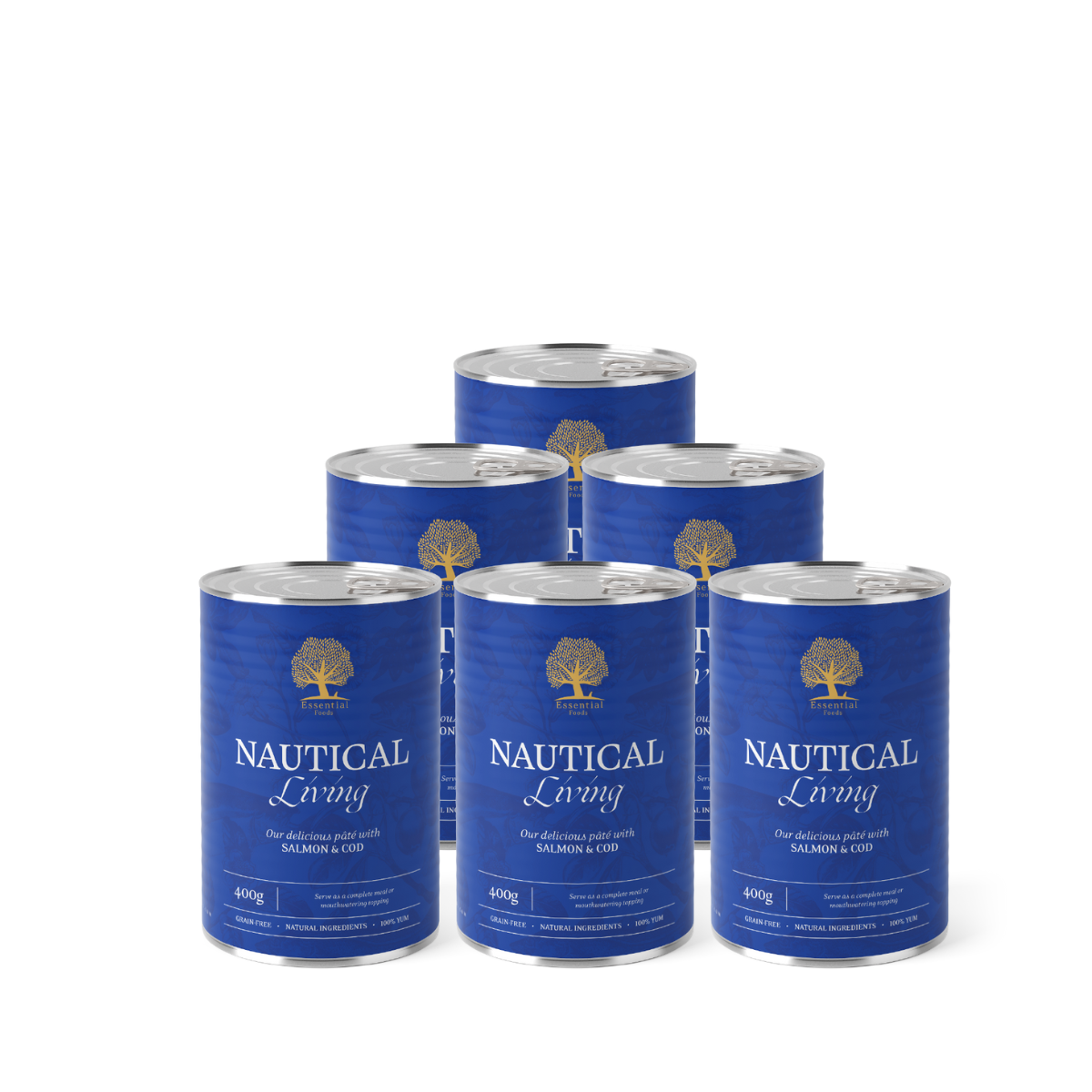 ESSENTIAL canned food with salmon and cod NAUTICAL LIVING 400 G