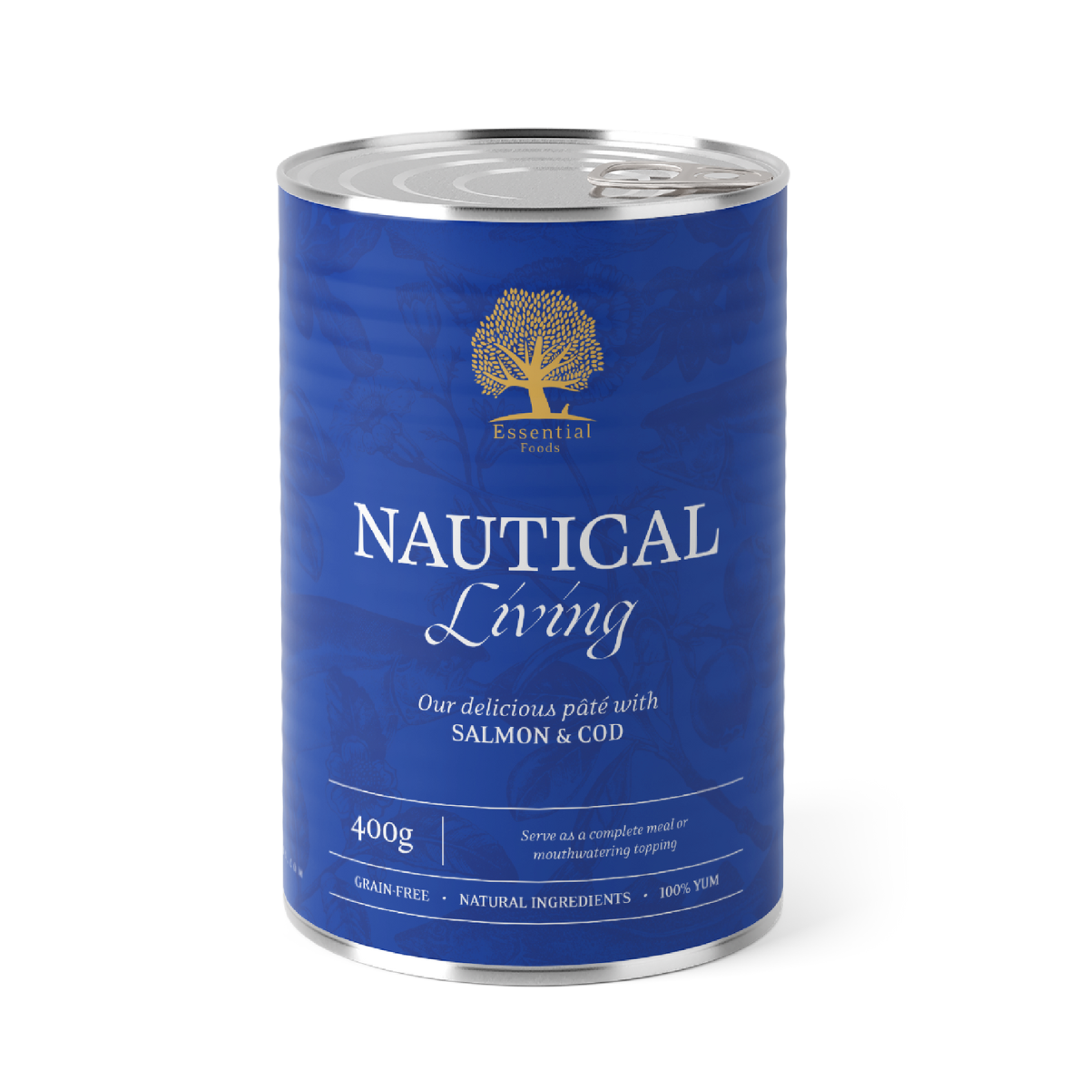 ESSENTIAL canned food with salmon and cod NAUTICAL LIVING 400 G