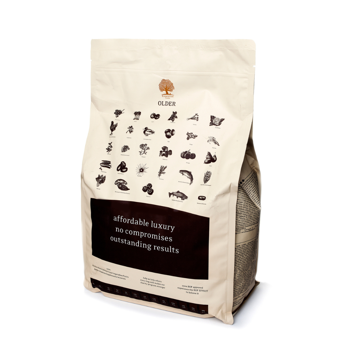78% meat duck, chicken, salmon, trout, eggs Super premium dairy-free feed for adult seniors weighing over 15kg OLDER