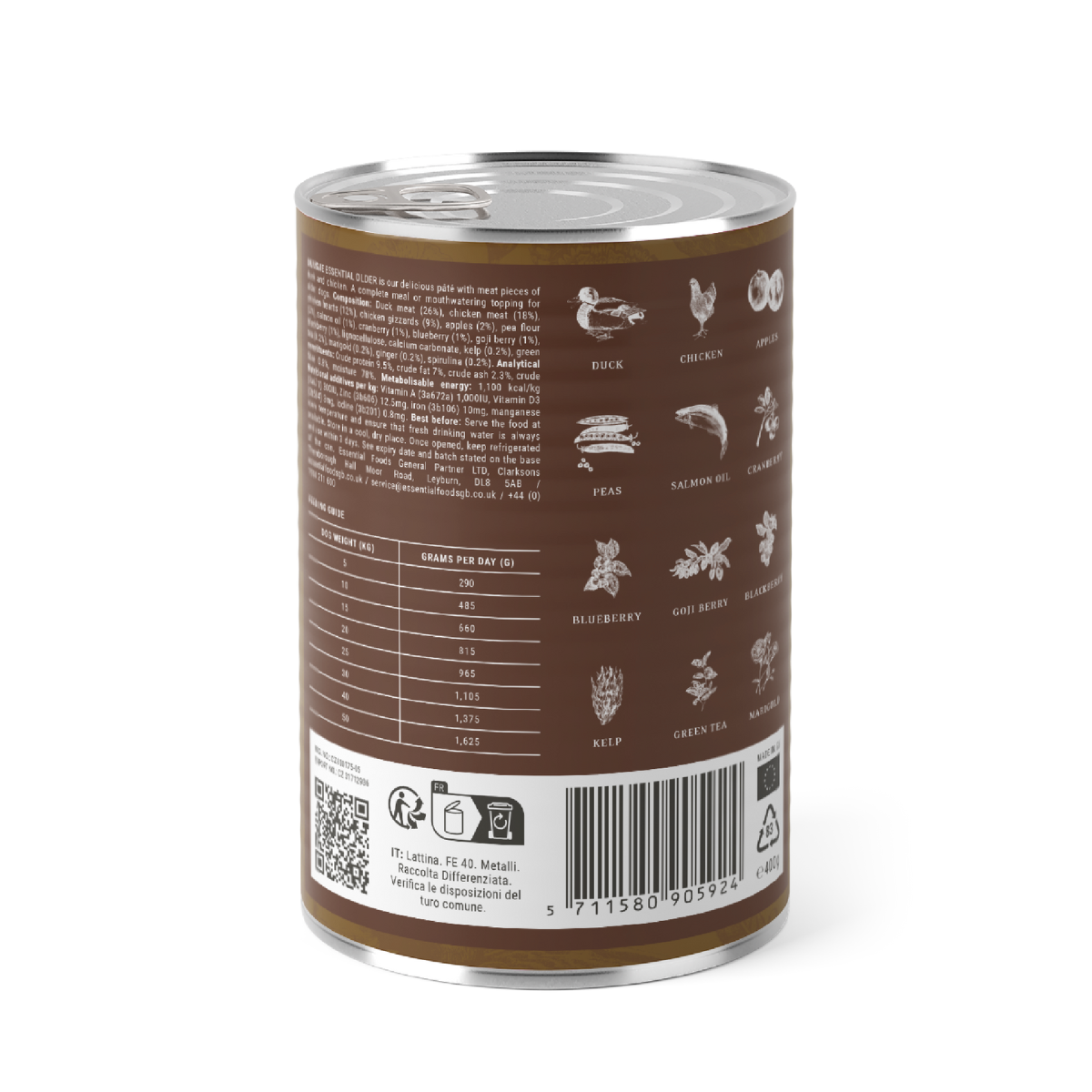 ESSENTIAL canned food for senior dogs OLDER with duck and chicken 400 g