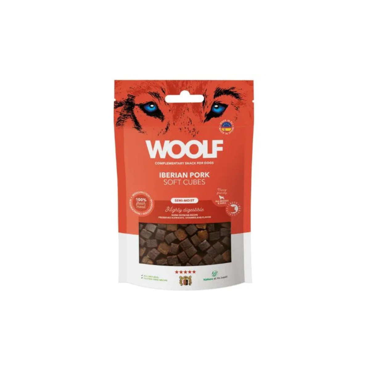 WOOLFSNACKS soft cubes with Iberian pork SOFT CUBES IBERIAN PORK