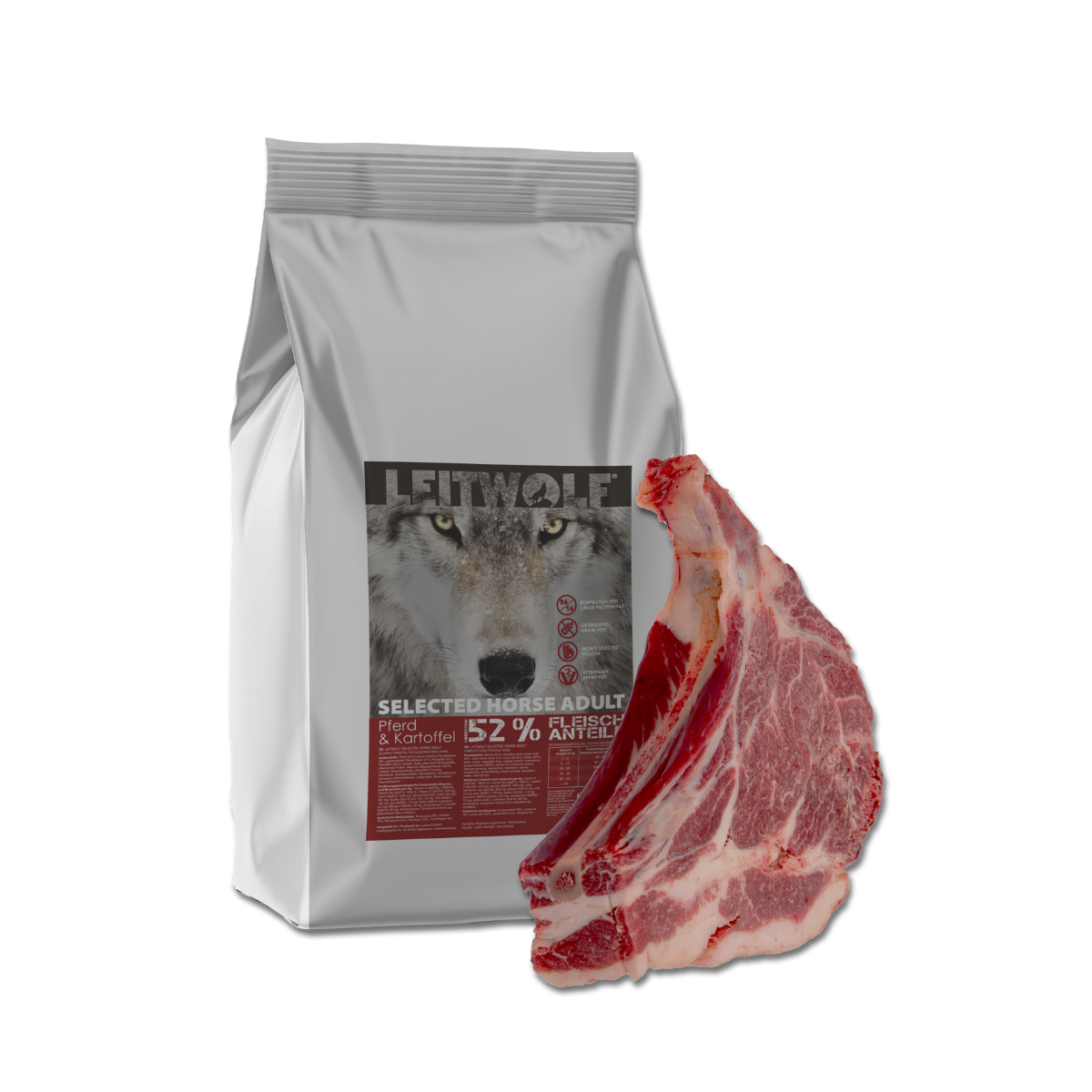 LEITWOLF hypoallergenic feed for adult dogs with horse meat SELECTED HORSE ADULT
