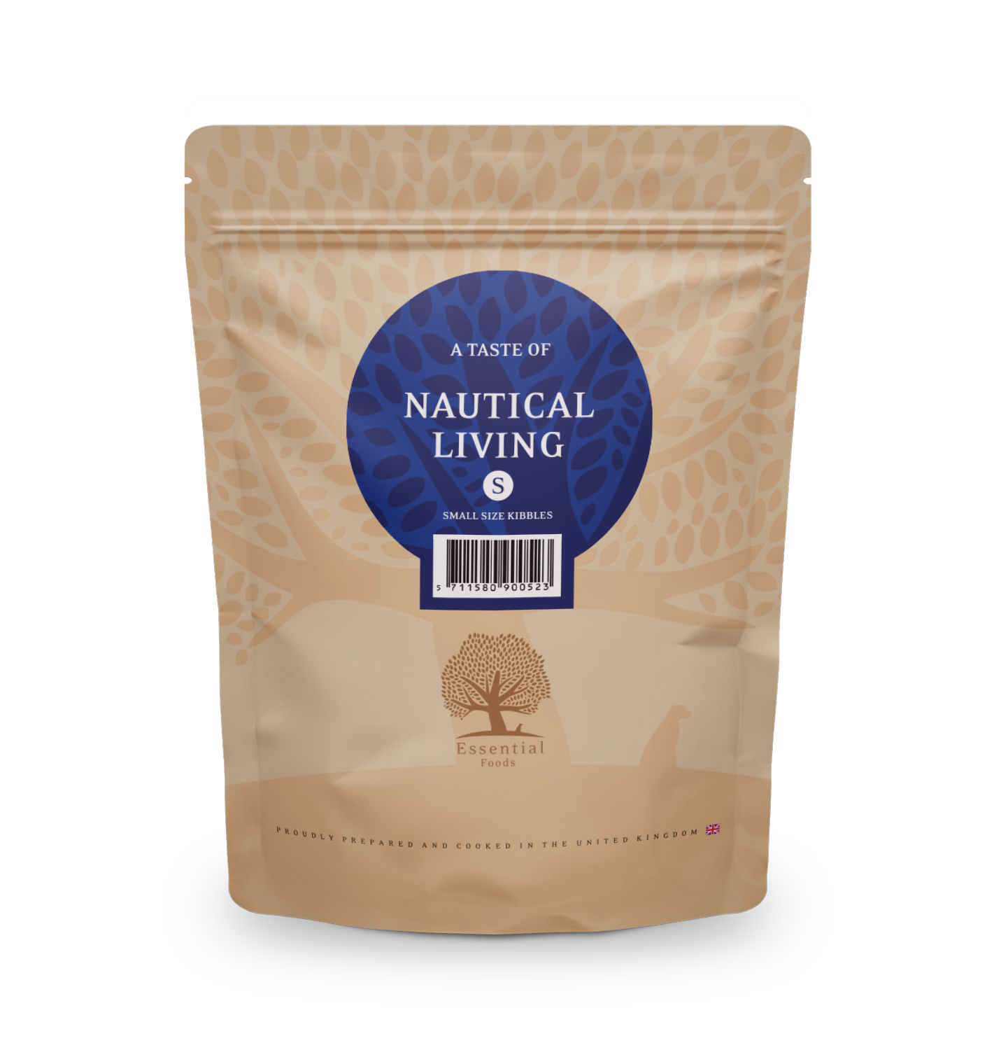 77% Scottish salmon, trout, herring, seasonal fish, eggs Super premium dairy-free feed for adult dogs of small breeds up to 15kg NAUTICAL LIVING