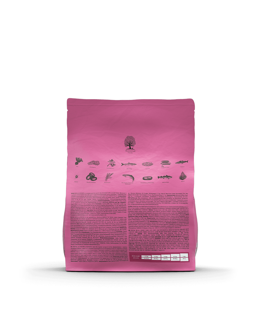 Grainless super premium food for sterilized and overweight cats, seniors, low-active cats THE PANTHER