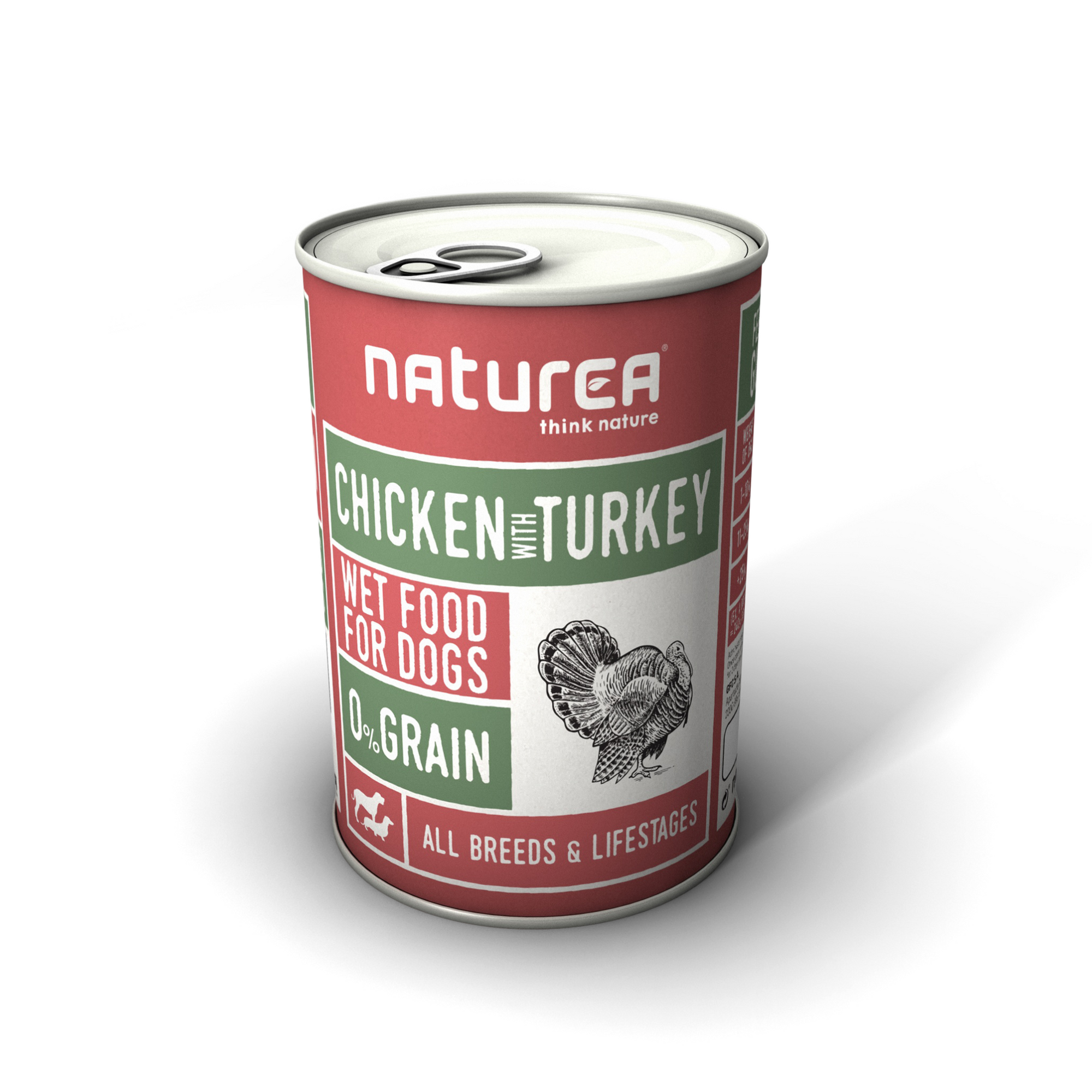 Canned fresh chicken with turkey meat for dogs 400 g