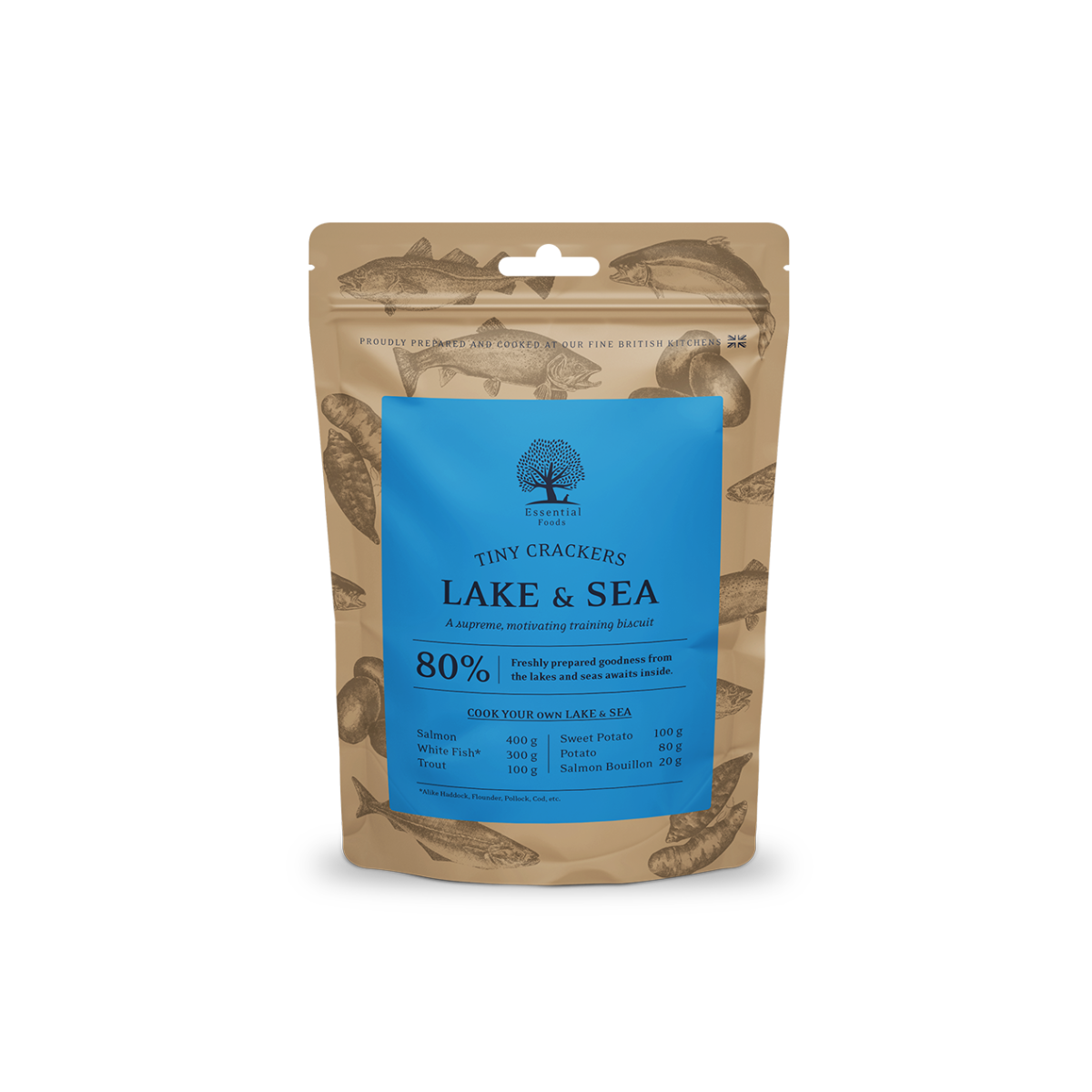 Delicious crunches with fish LAKE&SEA with 80% salmon, trout, white fish 100gr