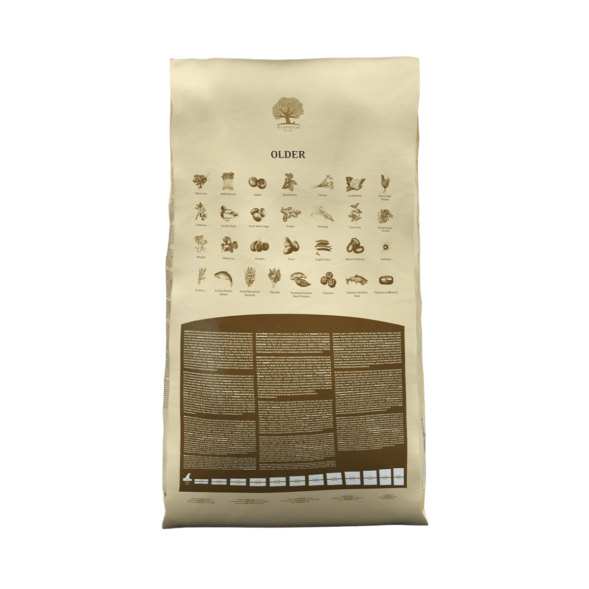 78% meat duck, chicken, salmon, trout, eggs Super premium dairy-free feed for adult seniors weighing over 15kg OLDER