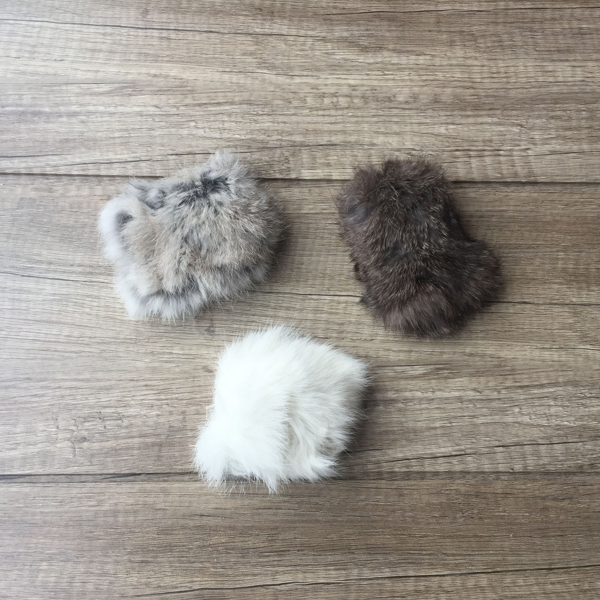 Toys for cats made of natural rabbit and sheepskin