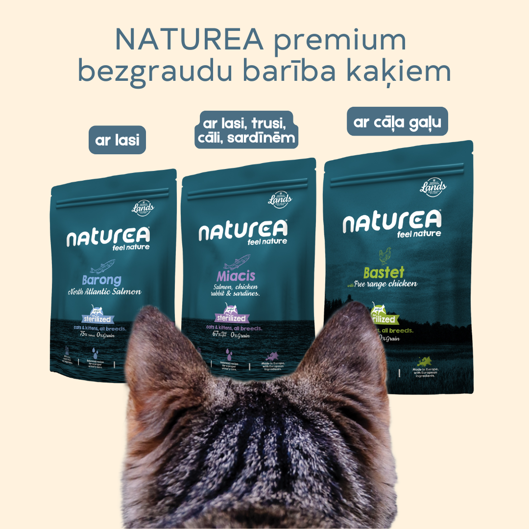 3 garšu NATUREA LANDS barības komplekts kaķiem un kaķēniem
