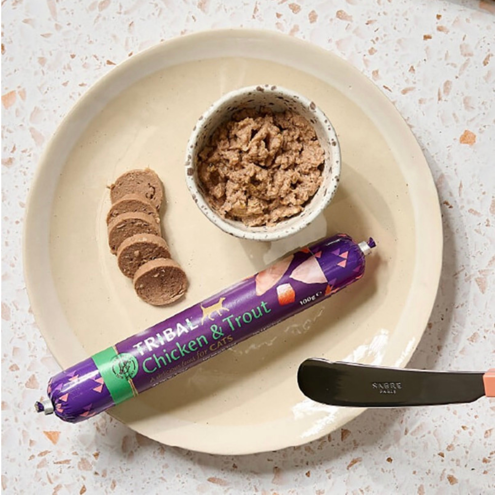 Svaigas vistas gaļas un foreles desa 100g