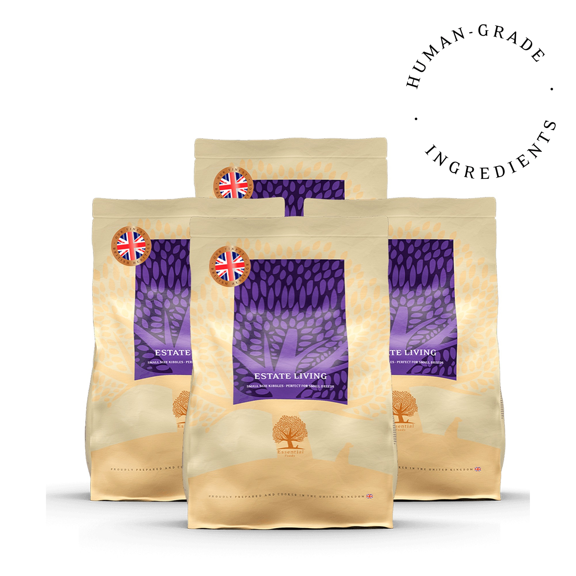74% gaļas Jorkšīras briedis, jērs, cālis, olas Super premium bezgraudu barība mazo šķirņu pieaugušiem suņiem ESTATE LIVING