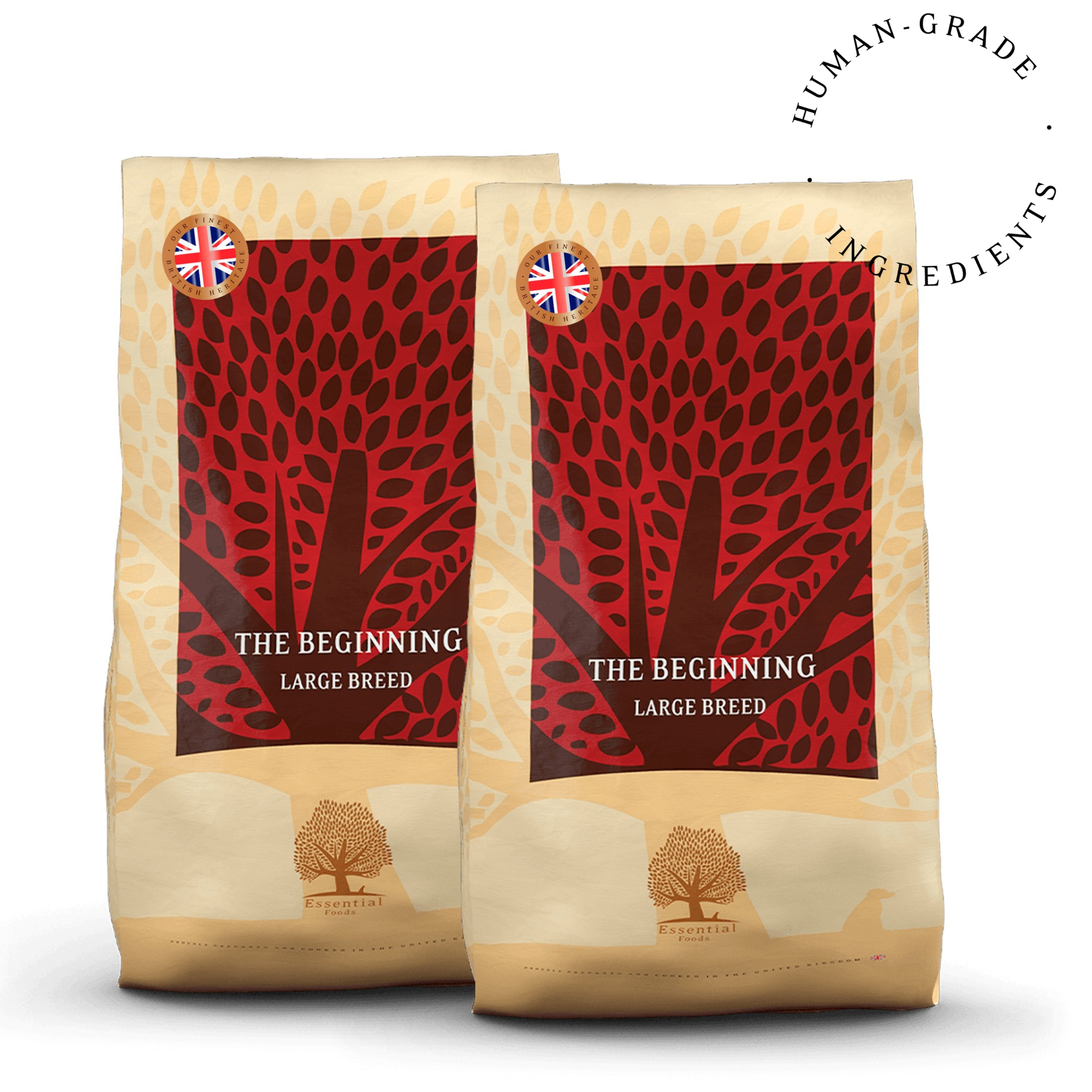 74% gaļas pīle, cālis, lasis, forele, olas  Super premium bezgraudu barība lielo šķirņu kucēniem The BEGINNING-LARGE BREED