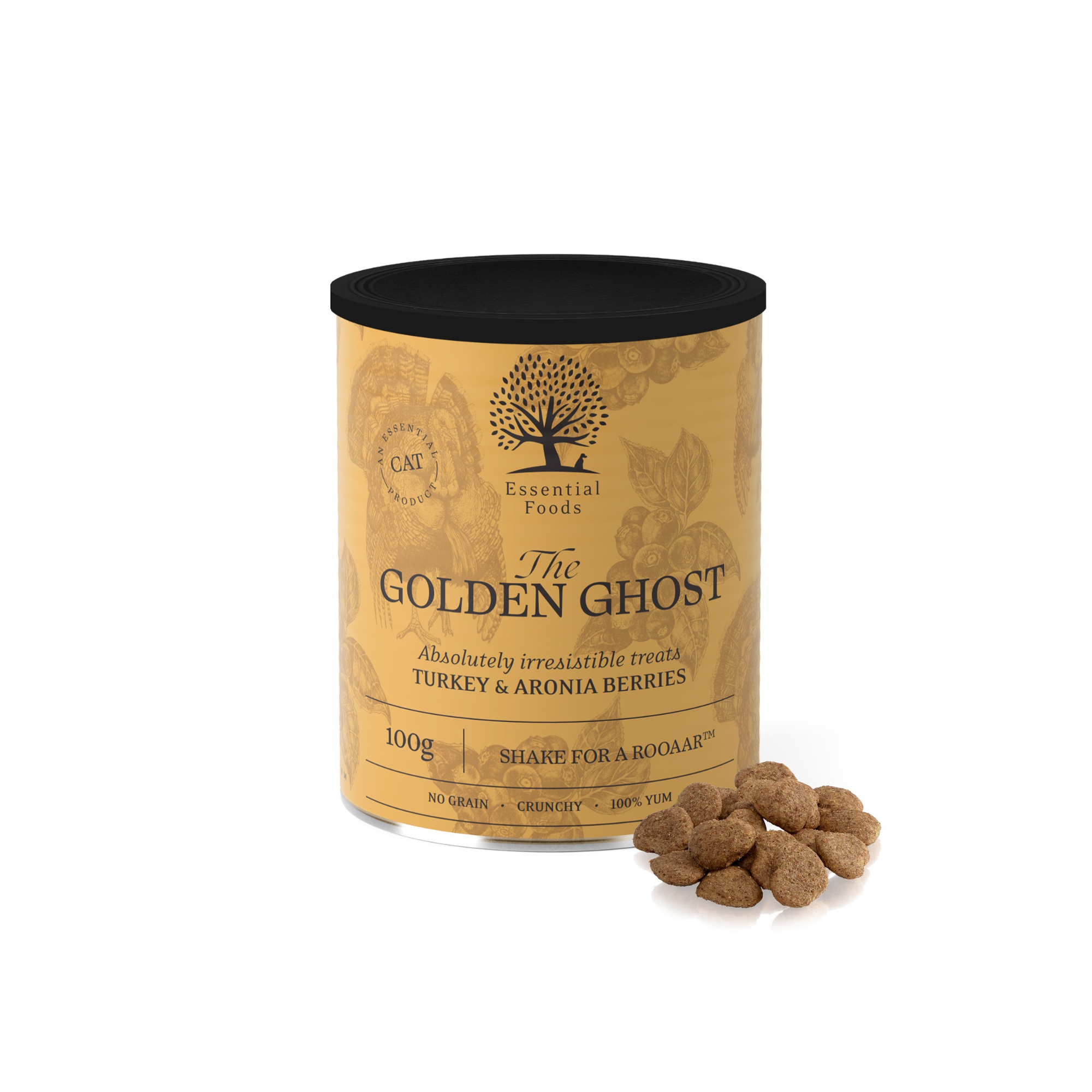ESSENTIAL kraukšķīgi gardumi kaķiem ar tītara gaļu Mazais Lauva THE GOLDEN GHOST
