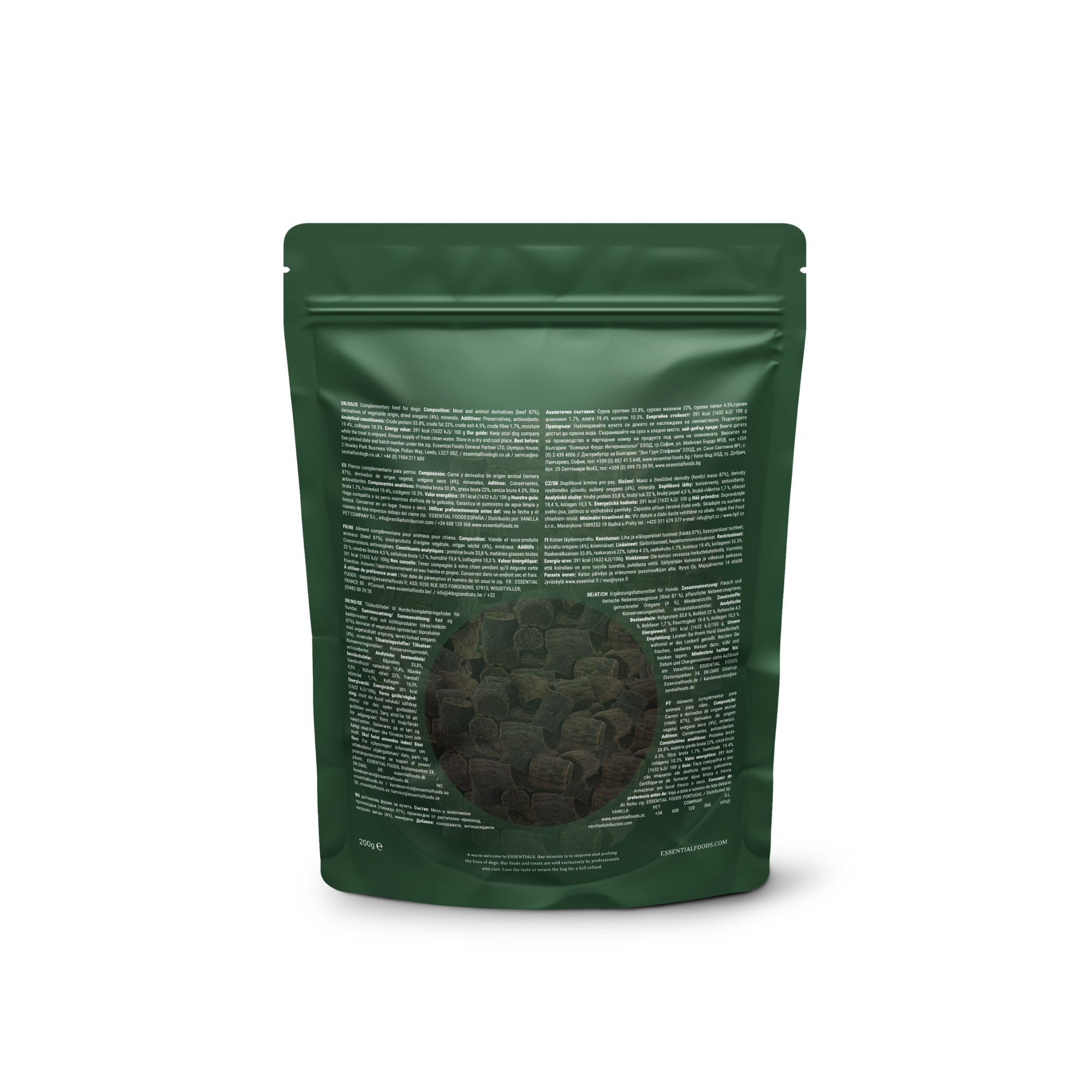 ESSENTIAL Liellopa gaļas gardumi ar Oregano 200g BEEF & OREGANO SENSATIONS