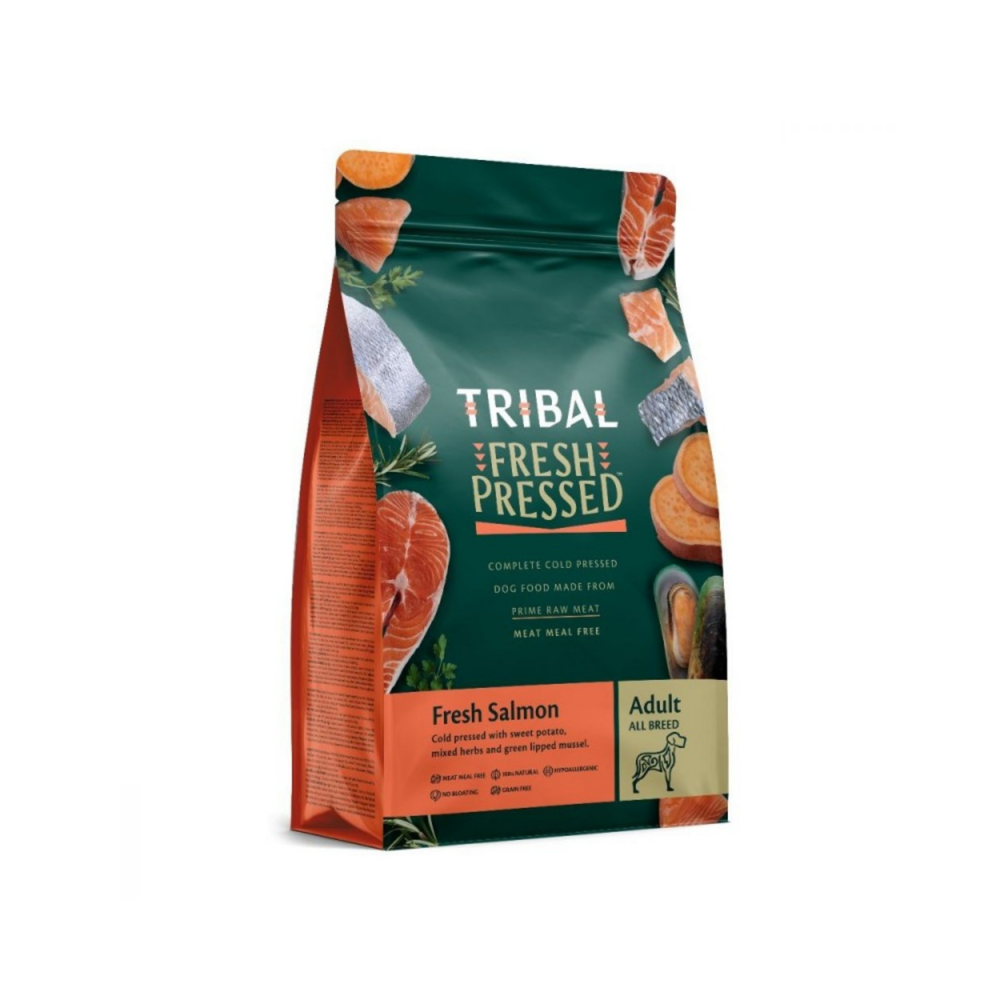Svaigi spiesta bezgraudu barība ar lasi Fresh pressed