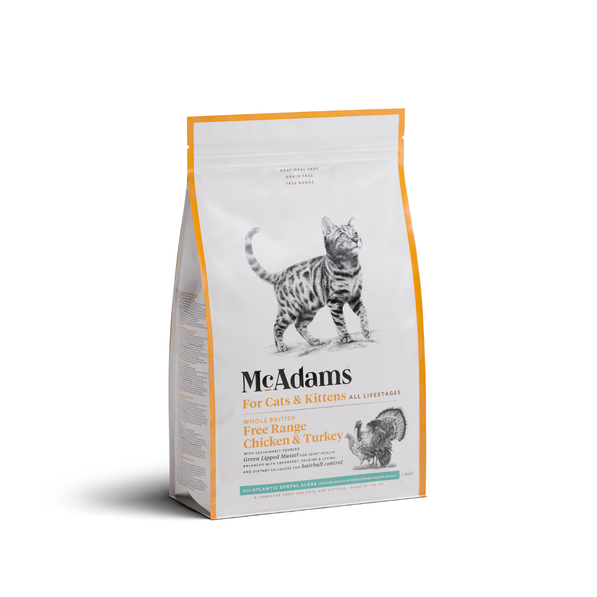 McAdams pilnvērtīga barība kaķiem un kaķeniem ar vistas un tītara gaļu 375 g