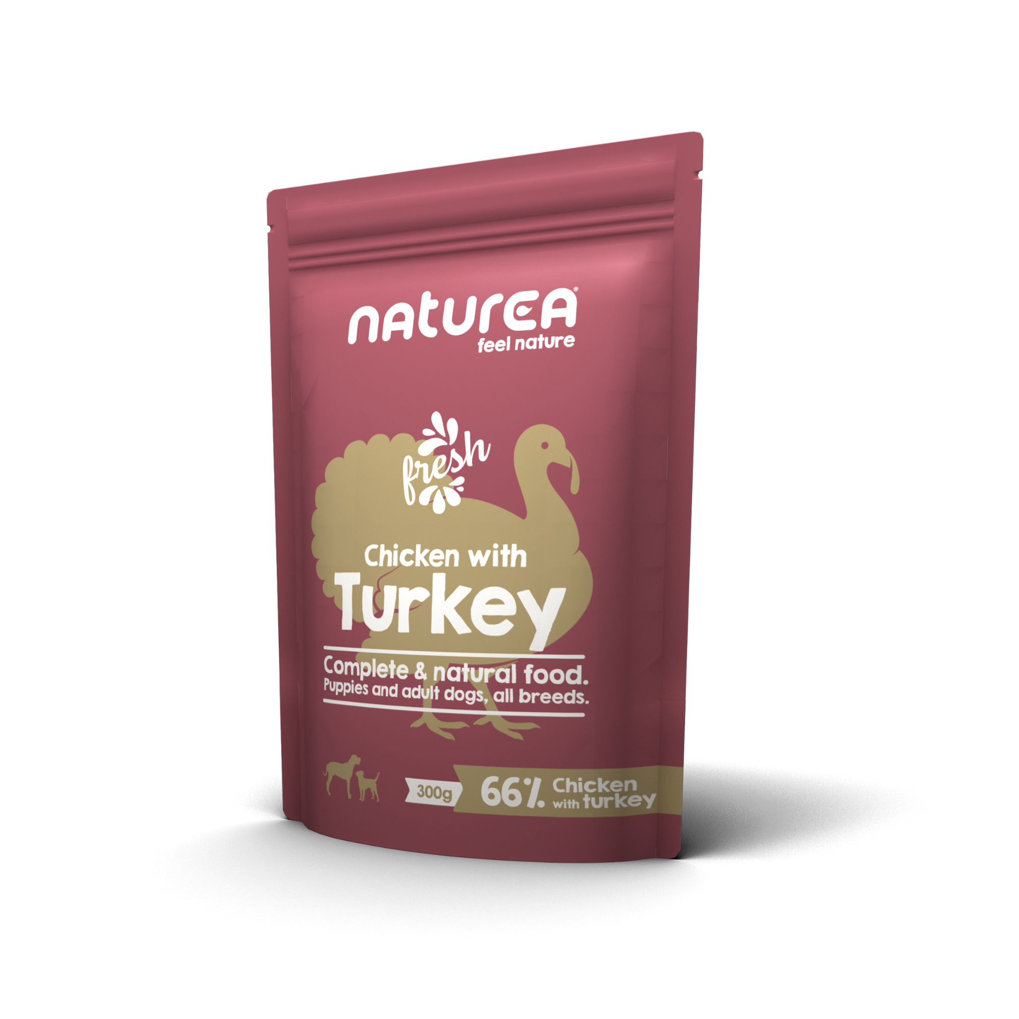 NATUREA canned food for dogs with 66% chicken and turkey meat 300g