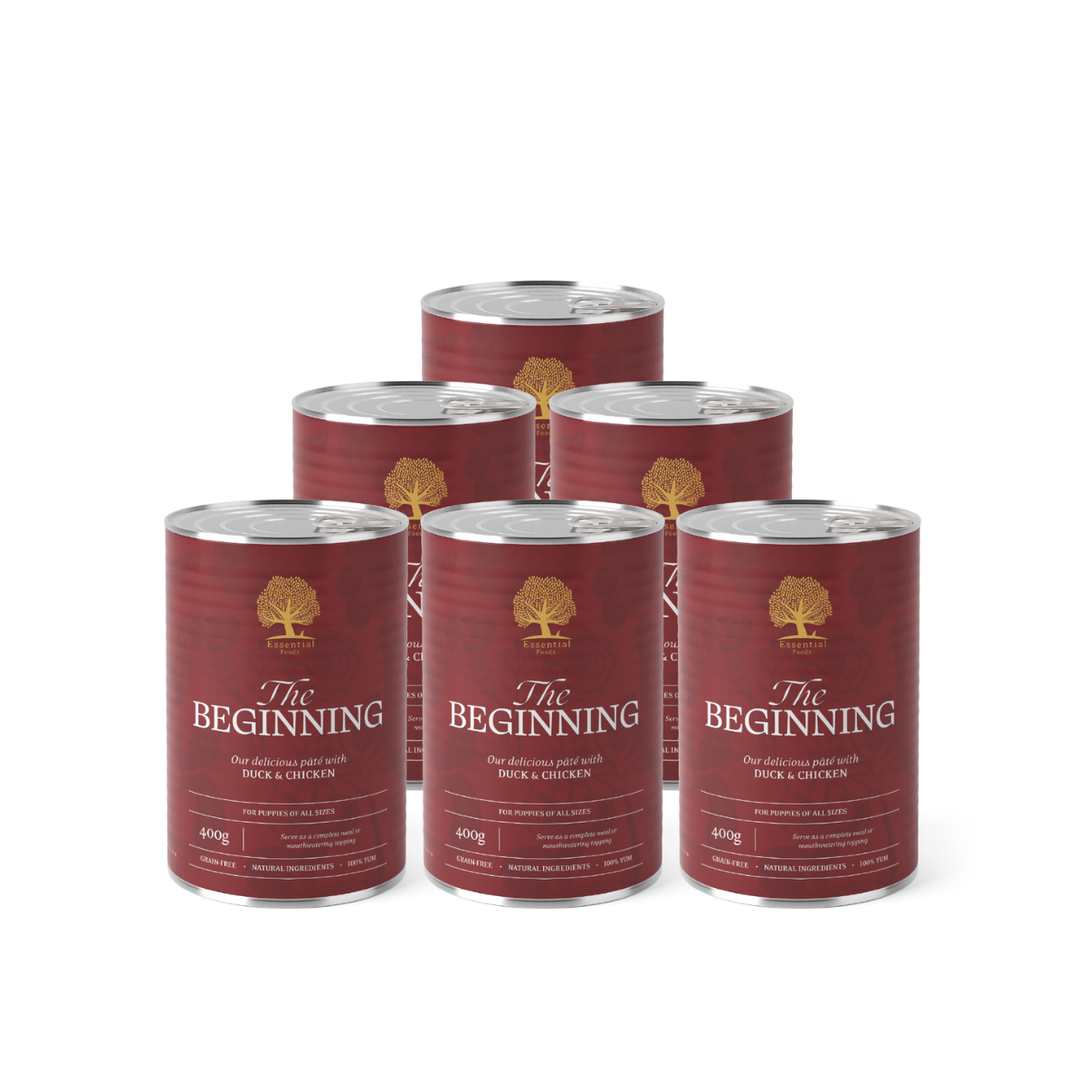 ESSENTIAL CANNED FOOD FOR PUPPIES THE BEGINNING with duck and chicken meat 400 g
