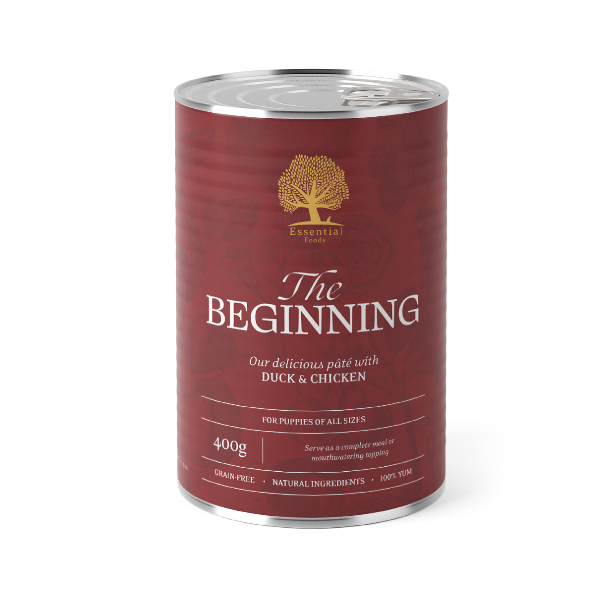 ESSENTIAL CANNED FOOD FOR PUPPIES THE BEGINNING with duck and chicken meat 400 g