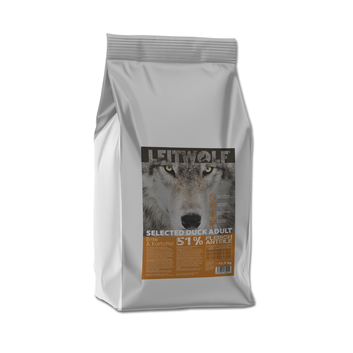 LEITWOLF hypoallergenic feed for adult dogs with duck meat SELECTED DUCK ADULT