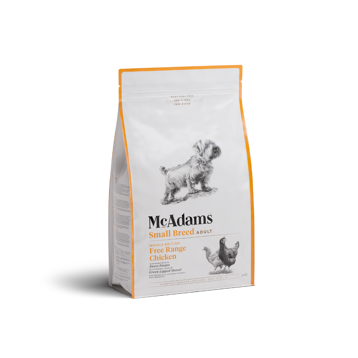 McAdams oven-baked feed with 50% free-range chicken meat for small-sized dogs