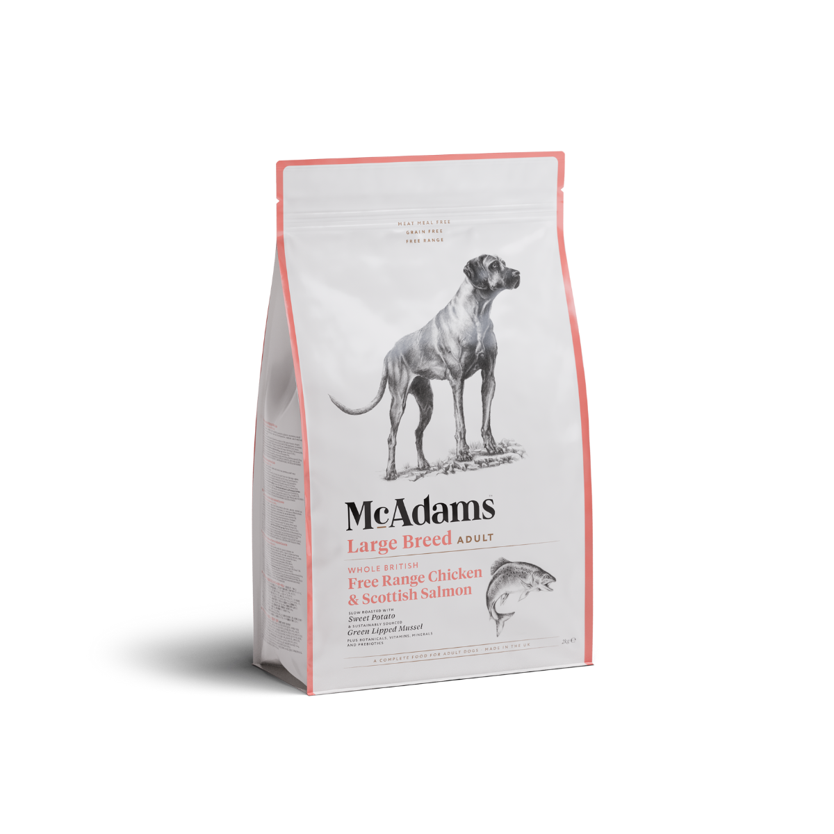 McAdams oven-baked food with 50% free-range chicken meat and salmon for medium and large dogs