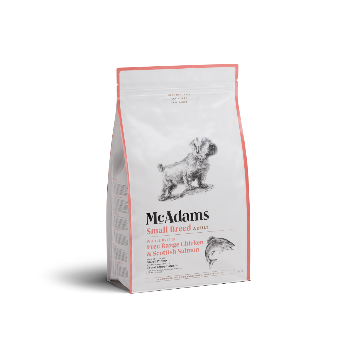 McAdams oven-baked food with 50% free-range chicken meat and salmon for small-sized dogs