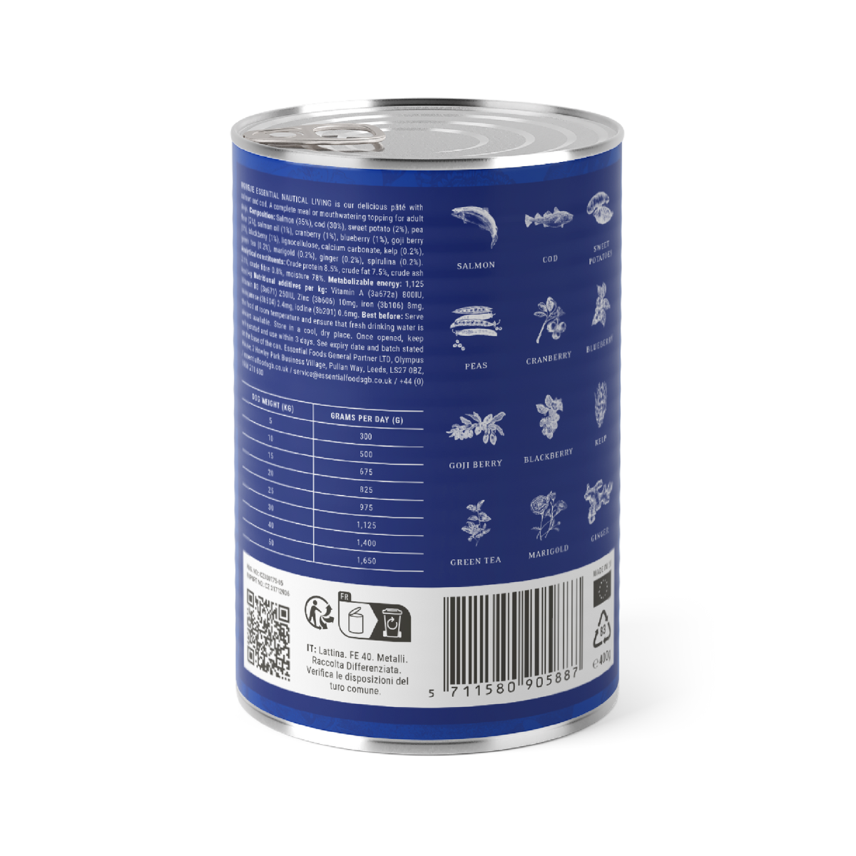 ESSENTIAL canned food with salmon and cod NAUTICAL LIVING 400 G