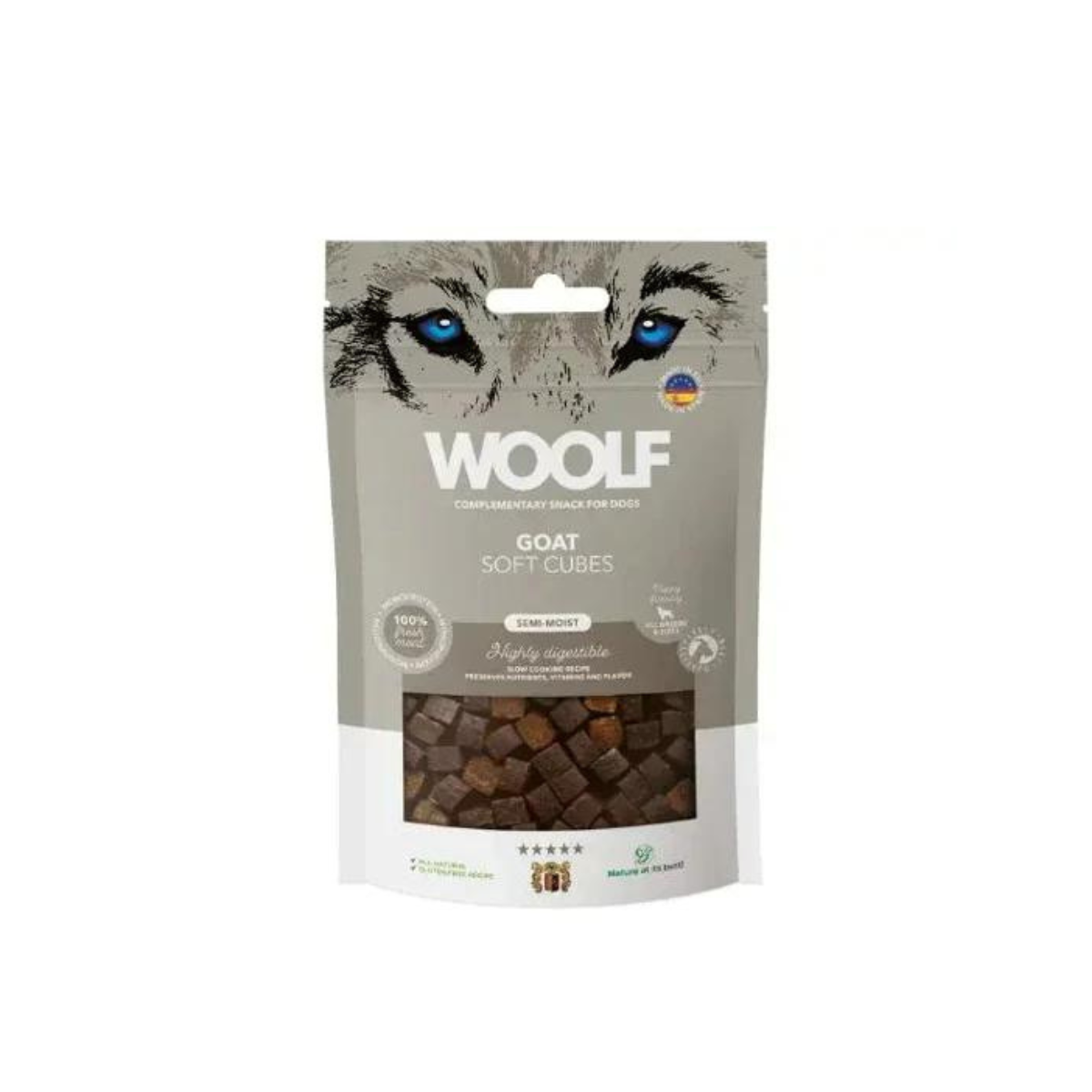 WOOLFSNACKS soft treat cubes with goat meat SOFT CUBES GOAT