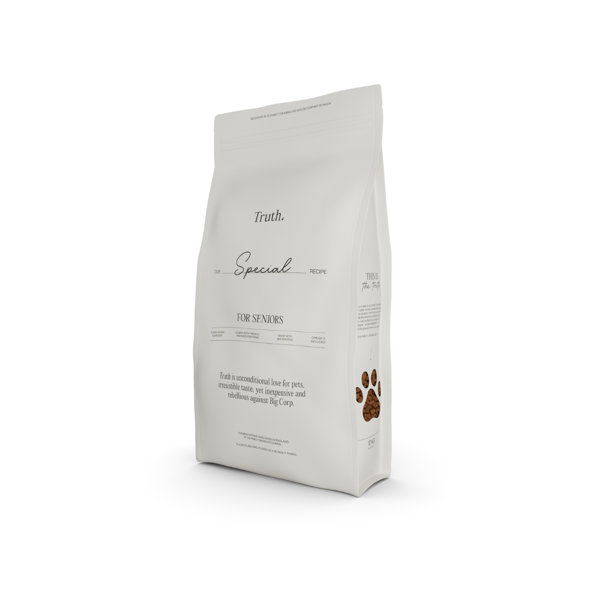 Wholesome balanced daily food for dogs of all breeds For seniors with turkey meat TRUTH SPECIAL 10 kg