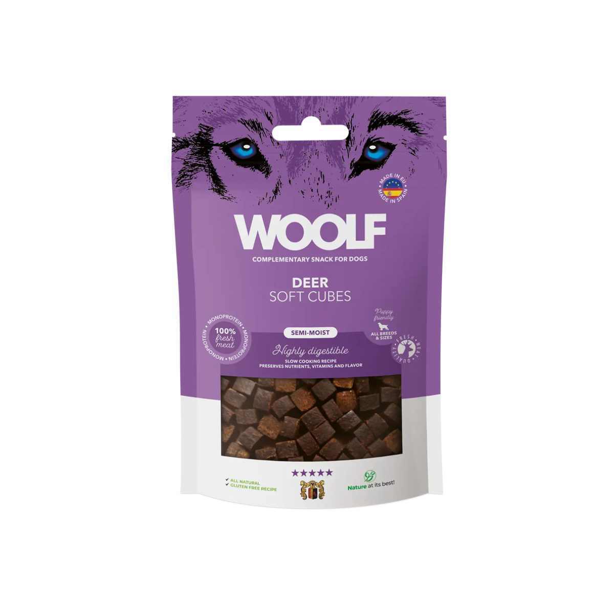 WOOLFSNACKS soft treat cubes with venison SOFT CUBES DEER