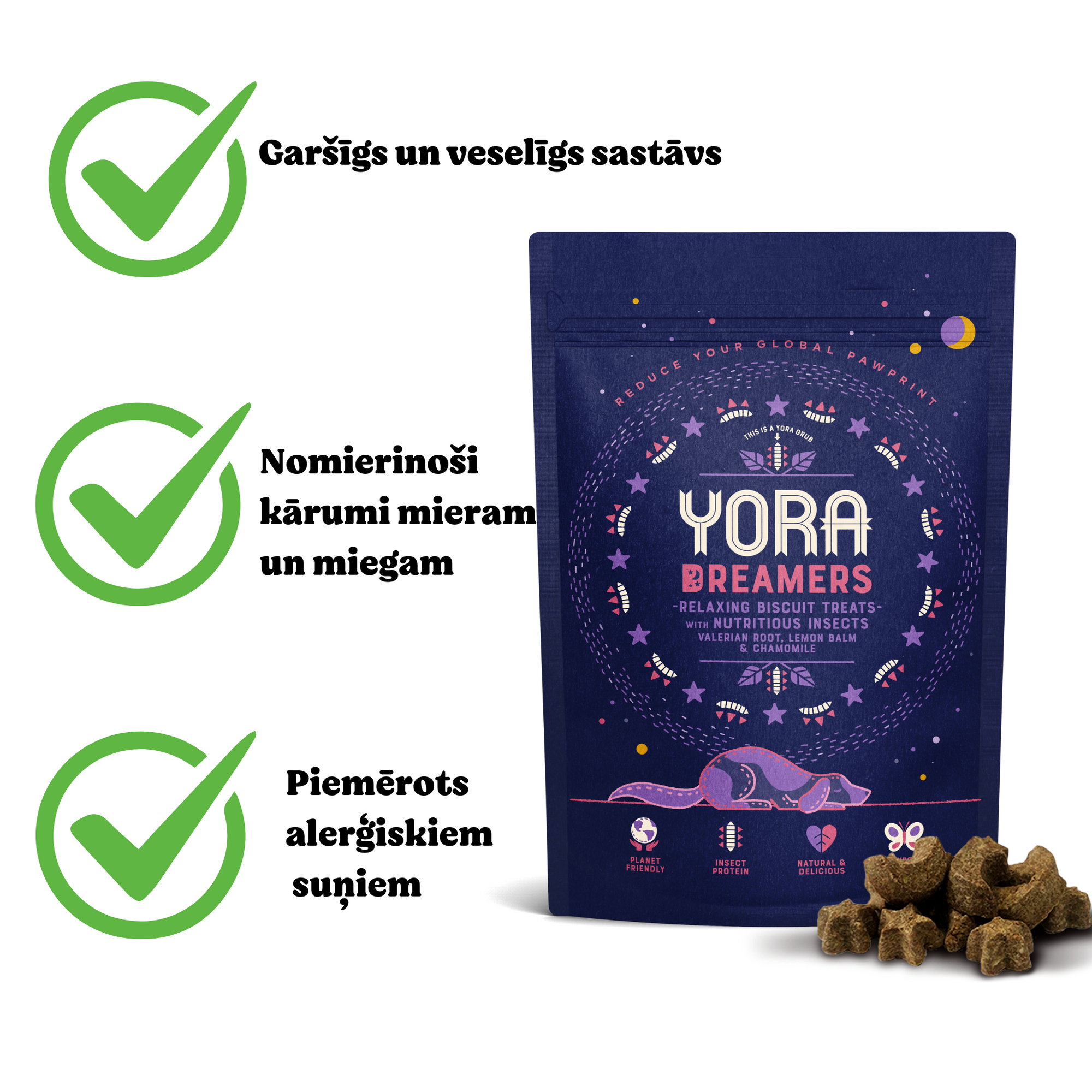 YORA kārumi suņiem ar nomierinošu efektu DREAMERS 100 g