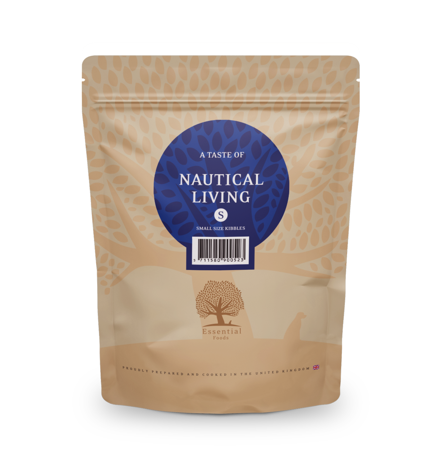 77% Scottish salmon, trout, herring, seasonal fish, eggs Super premium grainless feed for adult dogs of small breeds up to 15kg NAUTICAL LIVING