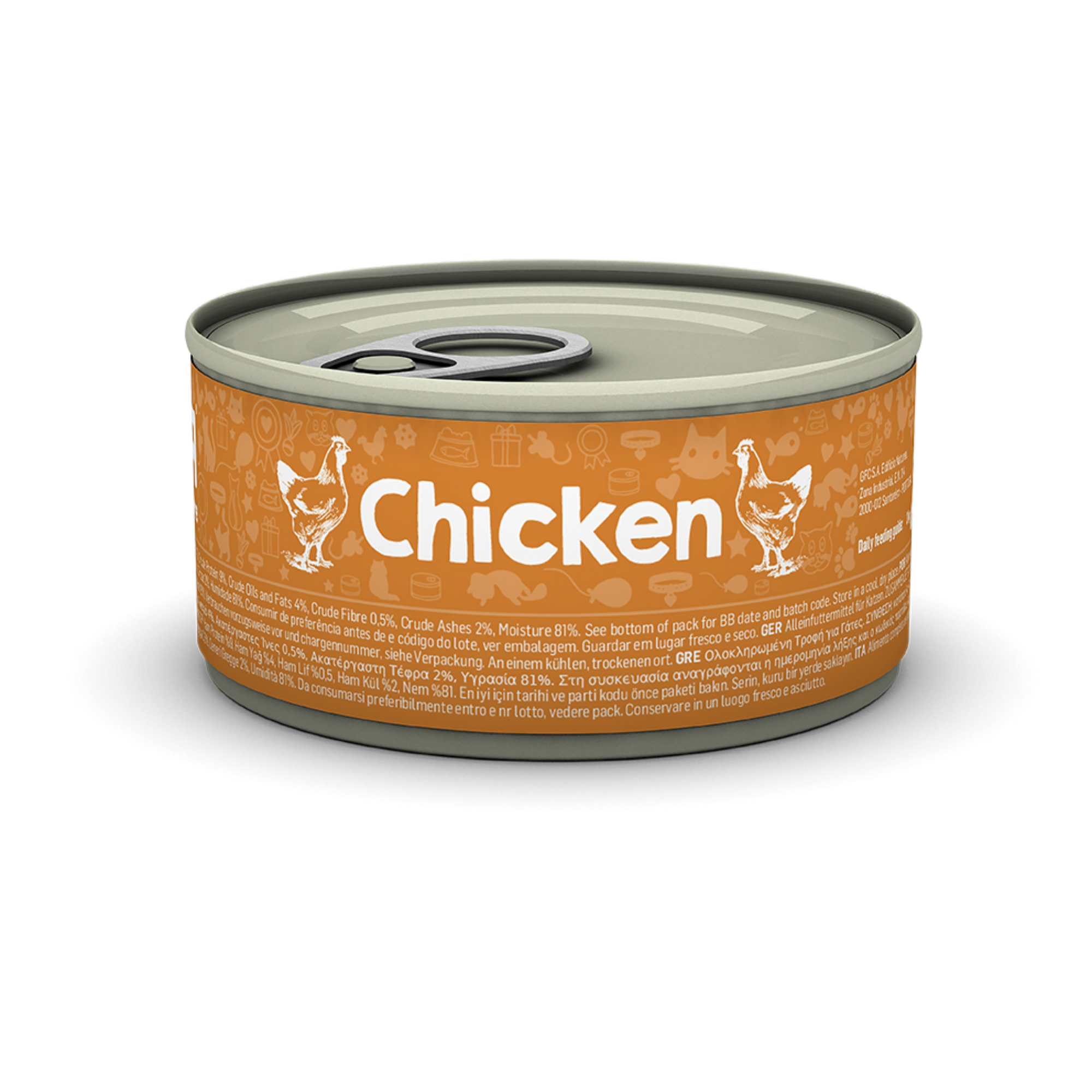 Canned chicken meat for cats and kittens