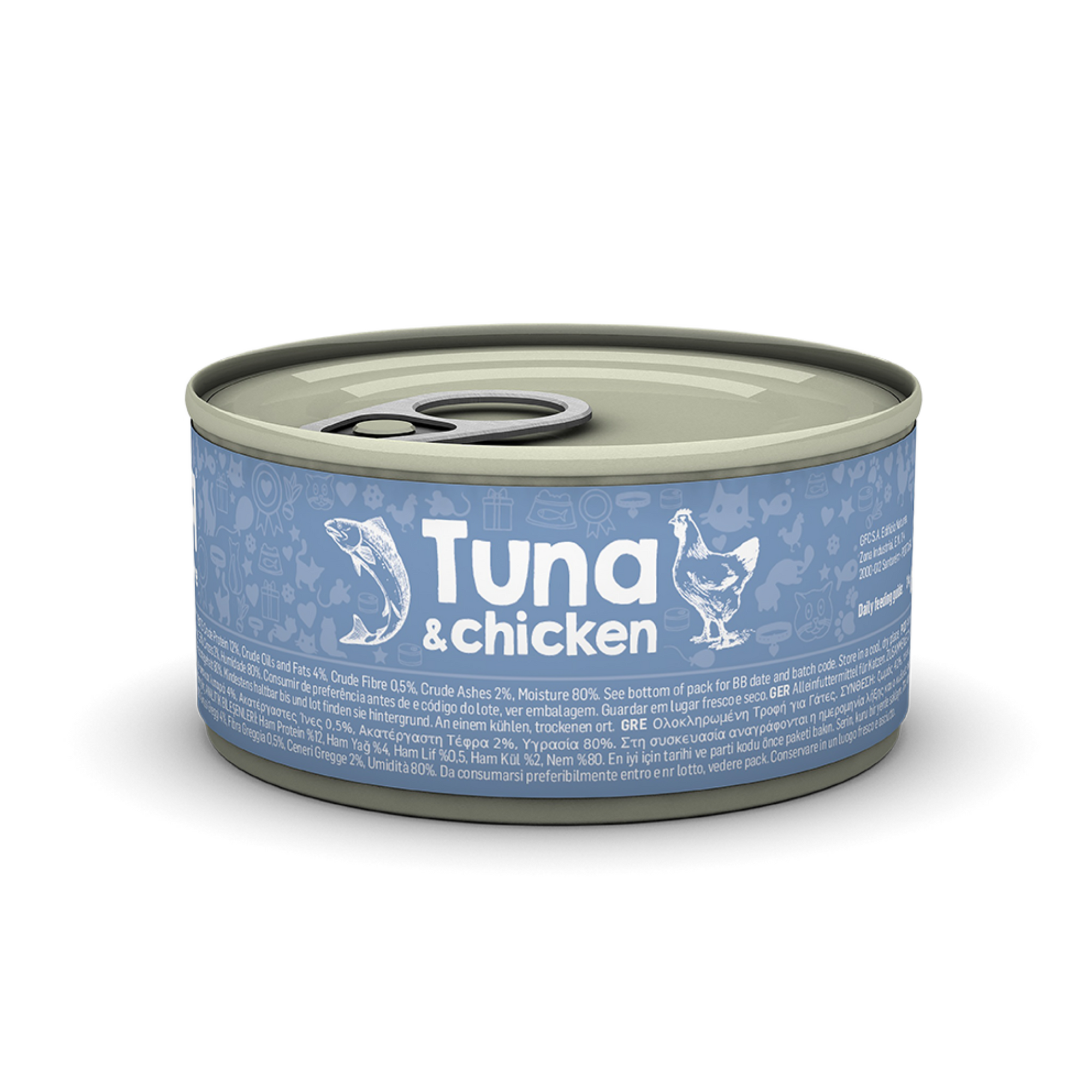 Canned tuna and chicken meat for cats and kittens