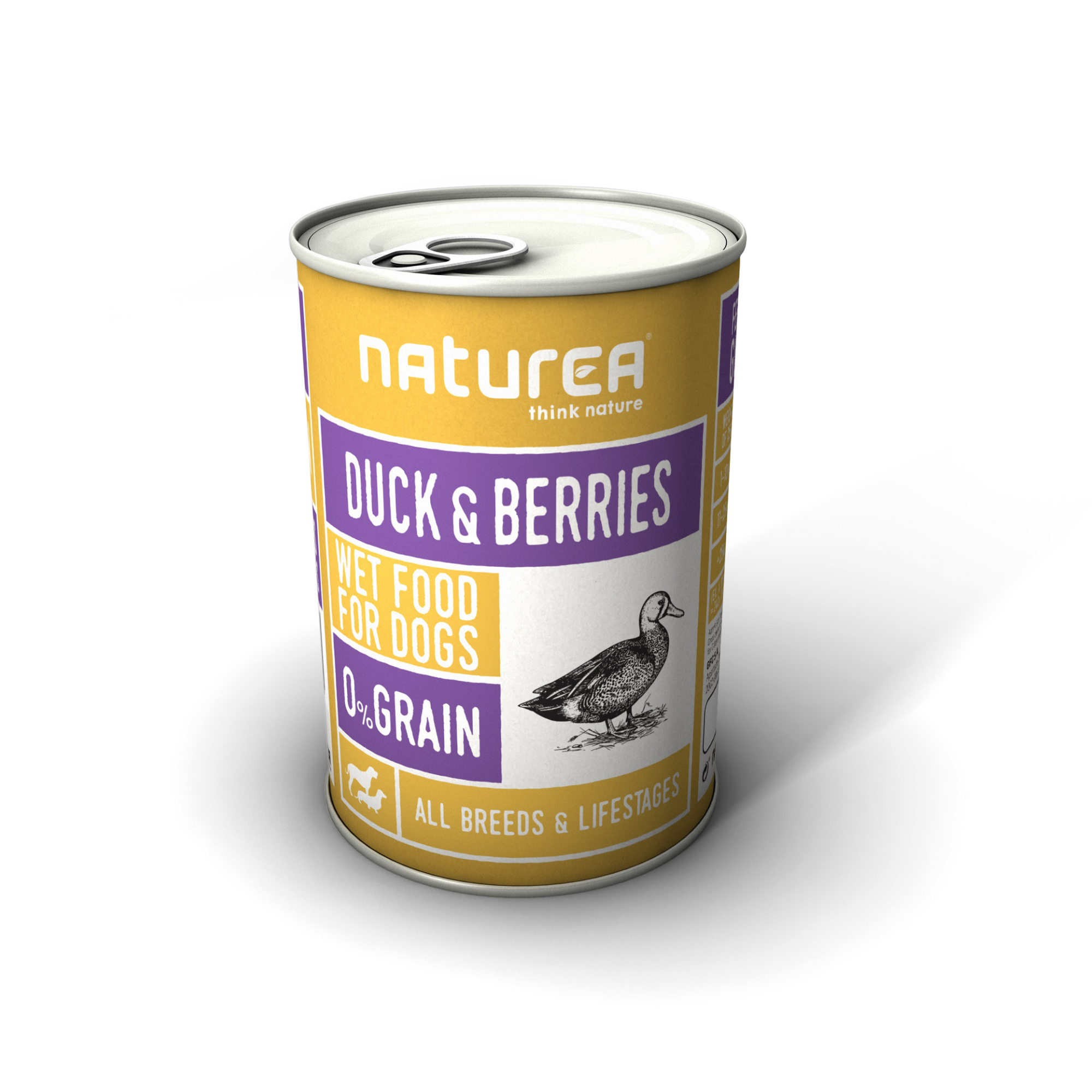 Canned food for dogs with fresh duck and berries 400 g