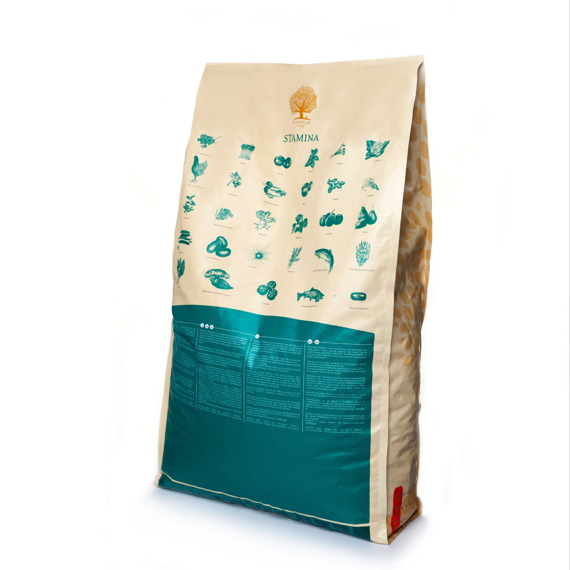 88% meat duck, chick, salmon, trout, eggs Super premium grainless feed for adult dogs weighing over 15kg STAMINA