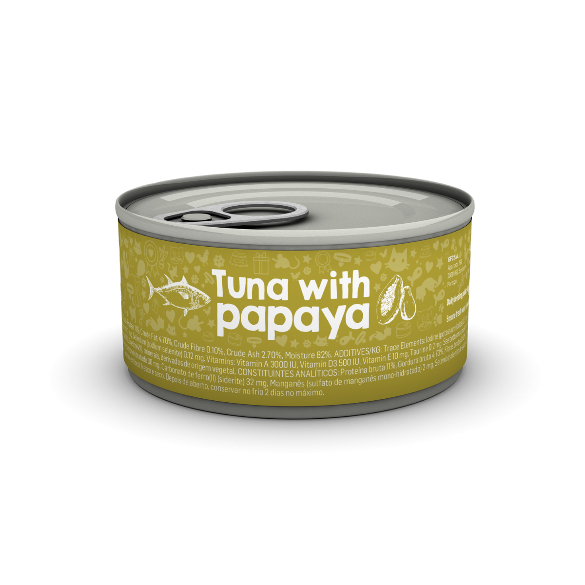 Tuna, cod with papaya - canned food for cats and kittens